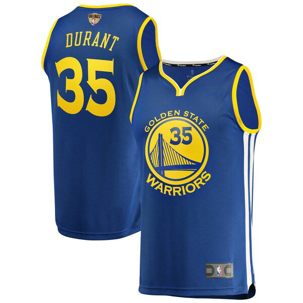 Maillot nba Golden State Warriors Icon Edition Homme Kevin Durant 35 Bleu